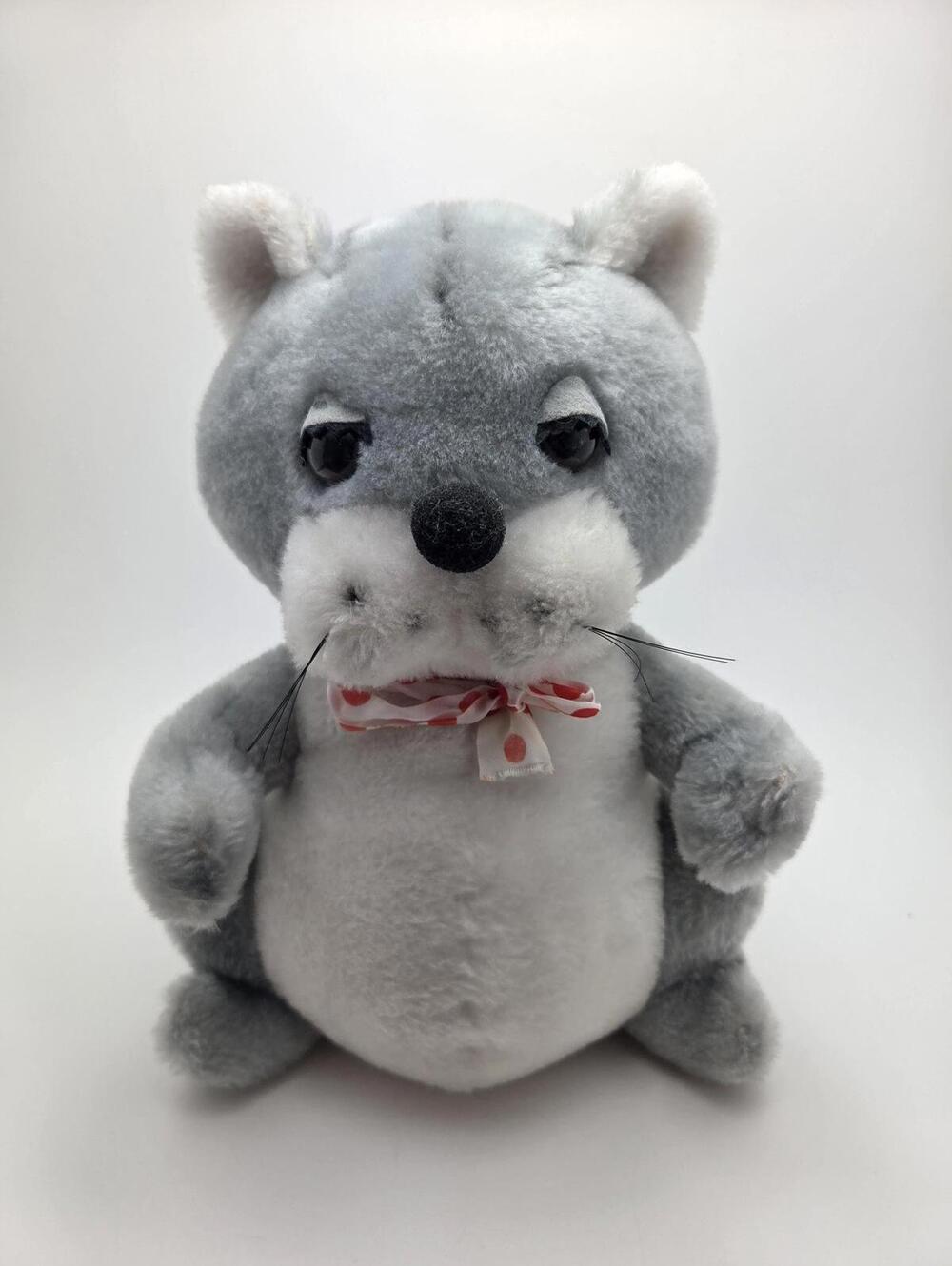Vintage 1980 Dakin Grey Tabby Cat Plush Chubby Kitty! RARE! (10 inch)